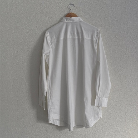 Lafayette 148 New York Long Sleeve Button Down White Shirt Size 12 - Picture 3 of 10